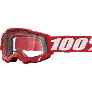 100% Accuri 2 Enduro MTB Goggles - Neon Red - Clear