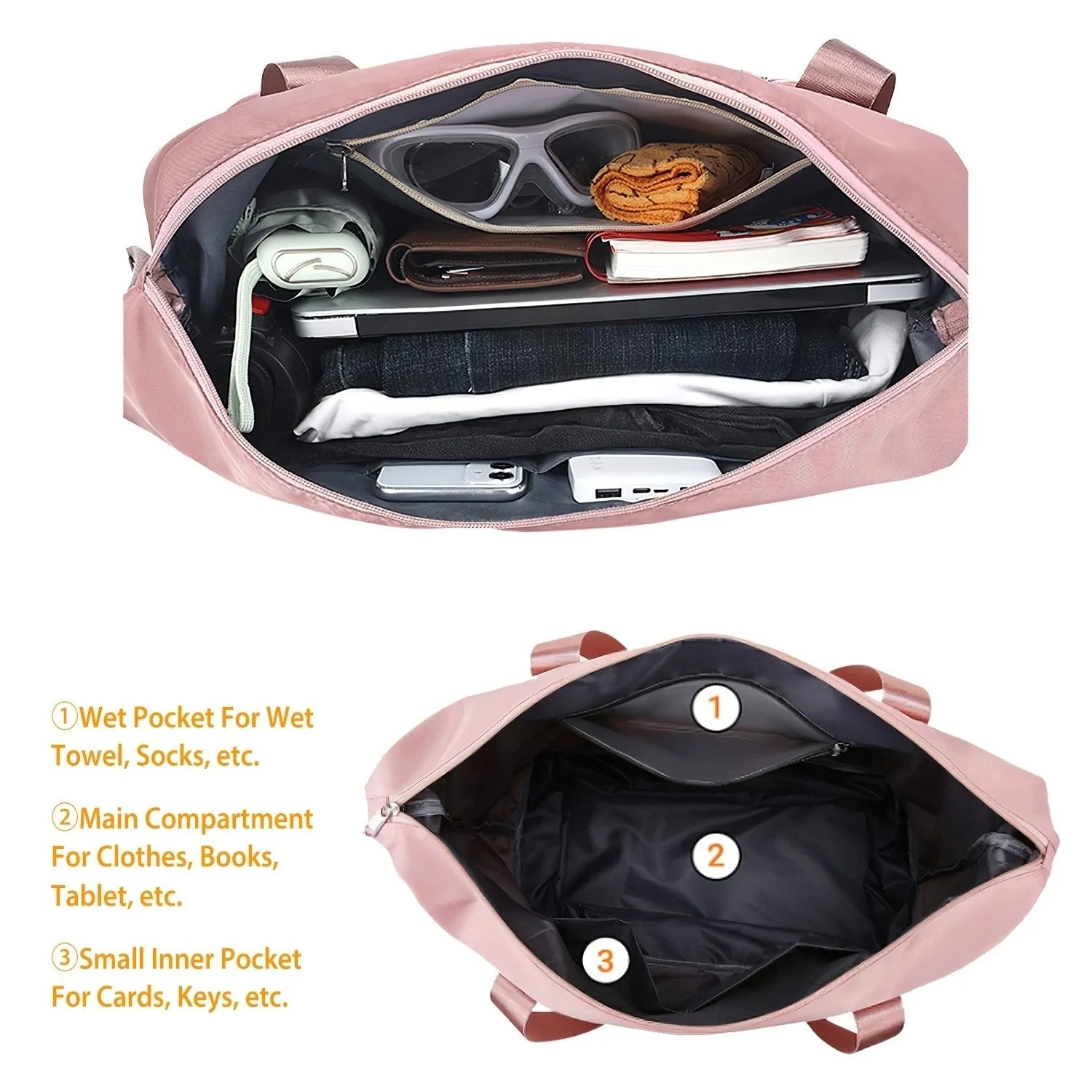 9.2Gal Travel Duffle Bag Waterproof Expandable Shoulder Bag Overnight Weekender