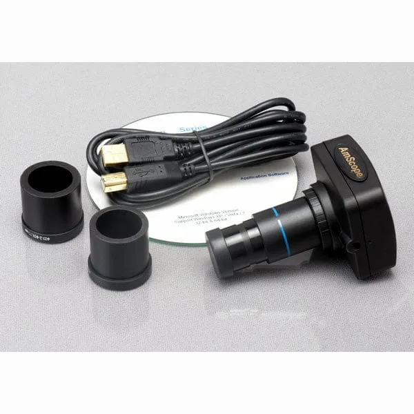 AmScope SM-6 Series Zoom Trinocular Stereo Microscope 7X-45X Magnification on Articulating Arm with Fluorescent Light and 1.3MP Digital Camera