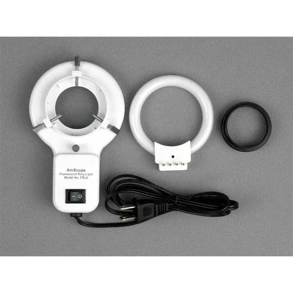 AmScope SM-6 Series Zoom Trinocular Stereo Microscope 7X-45X Magnification on Articulating Arm with Fluorescent Light and 1.3MP Digital Camera