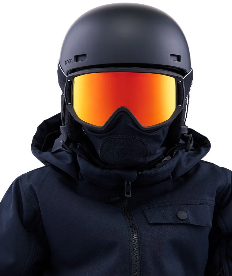 Anon Kids' Relapse Jr. MFI Goggle - Black/Red Solex   Face Mask 2023