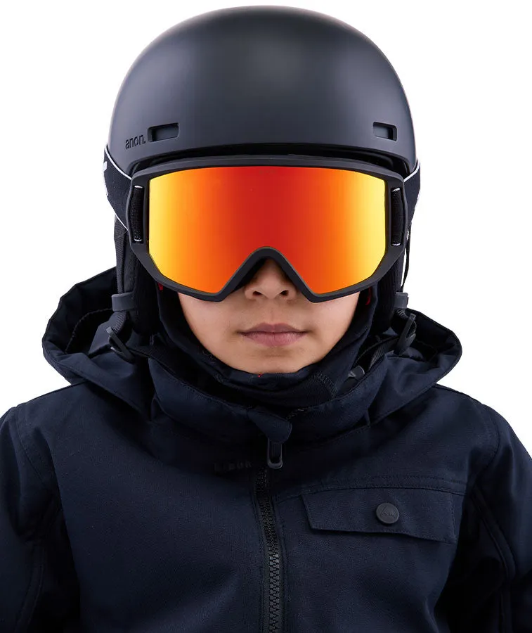 Anon Kids' Relapse Jr. MFI Goggle - Black/Red Solex   Face Mask 2023