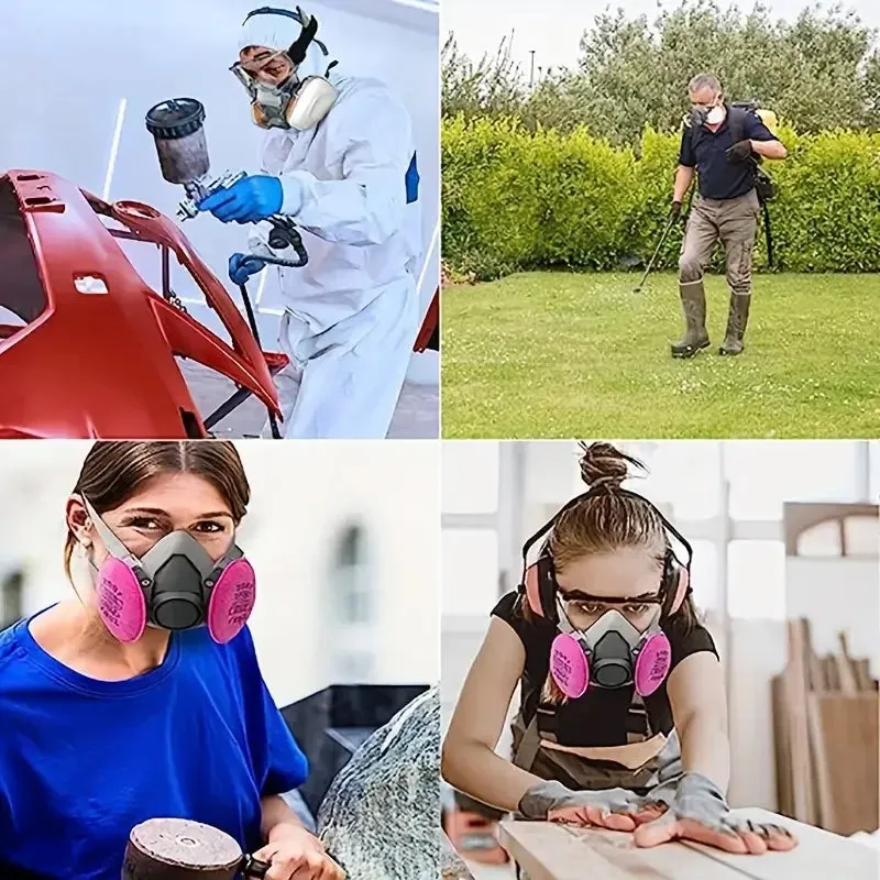ELMAS Reusable Half Face Mask with 6 Filters & Goggles