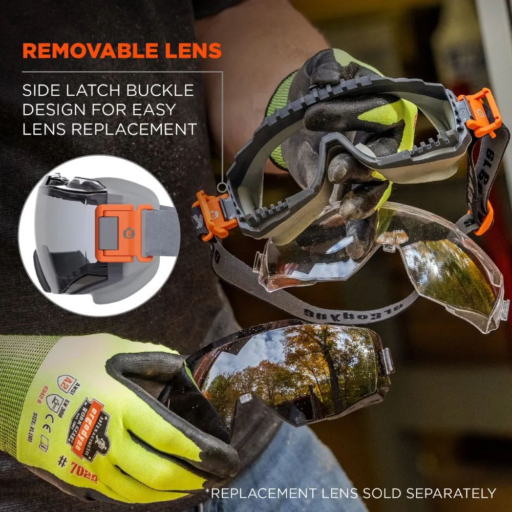 Ergodyne 60302 MODI-NEO Clear Lens Gray OTG Safety Goggles Neoprene Strap