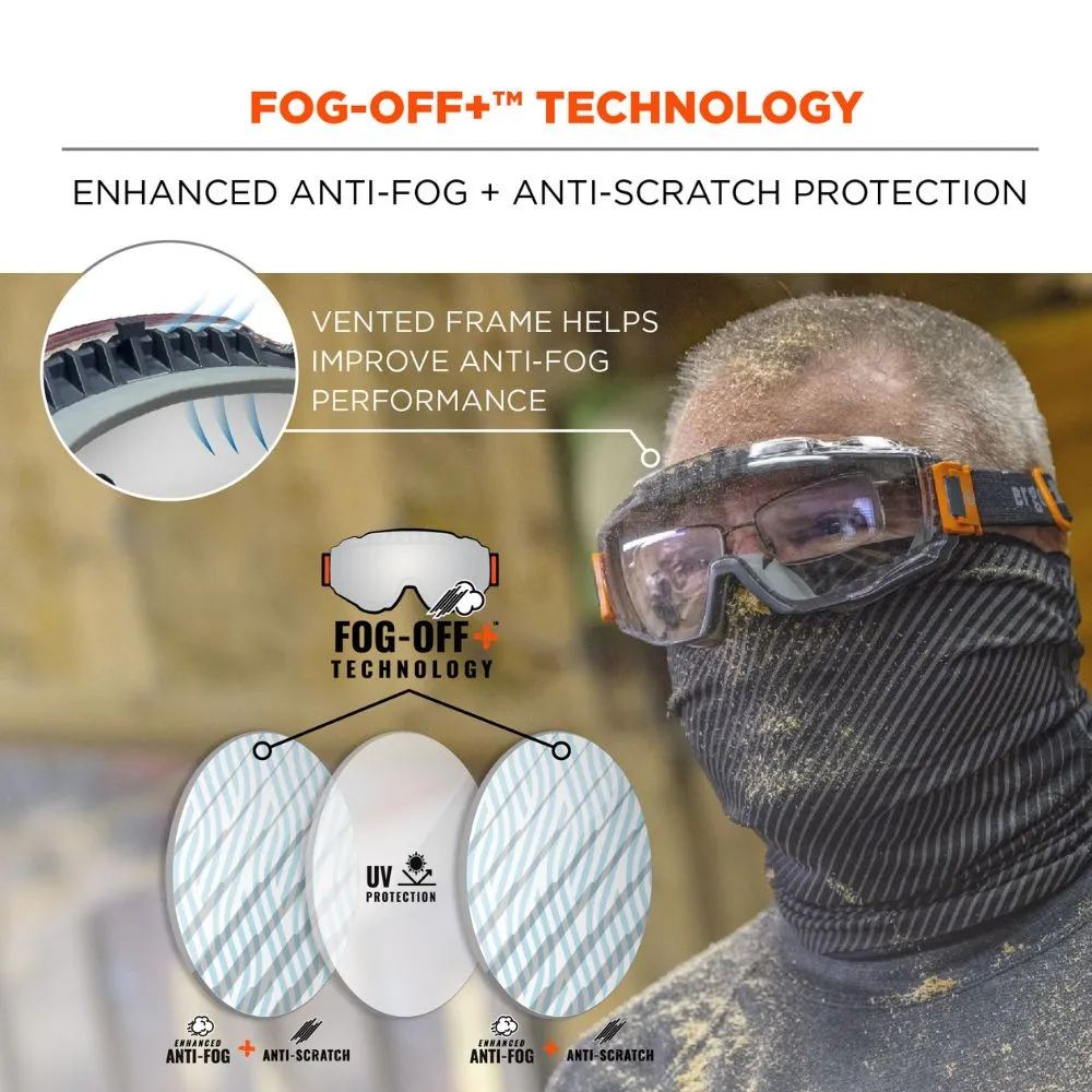 Ergodyne 60302 MODI-NEO Clear Lens Gray OTG Safety Goggles Neoprene Strap