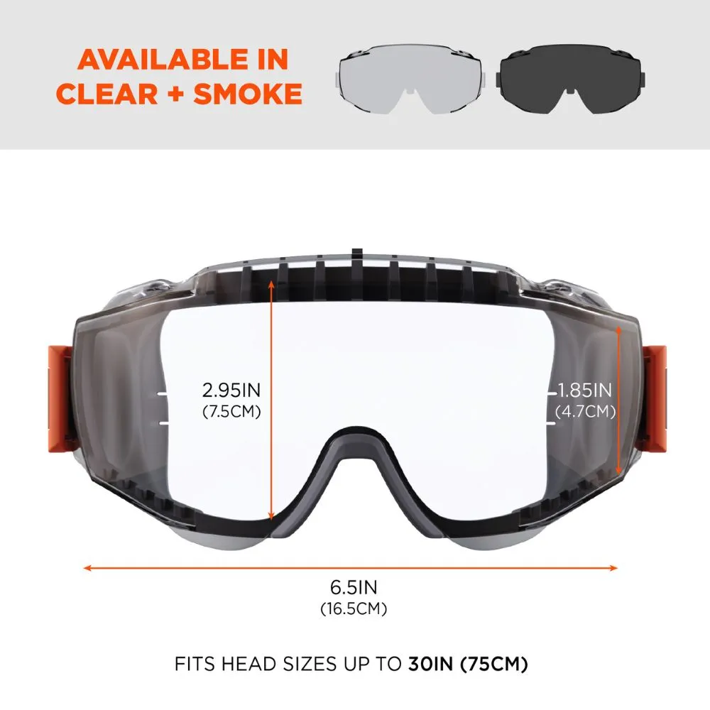 Ergodyne 60302 MODI-NEO Clear Lens Gray OTG Safety Goggles Neoprene Strap