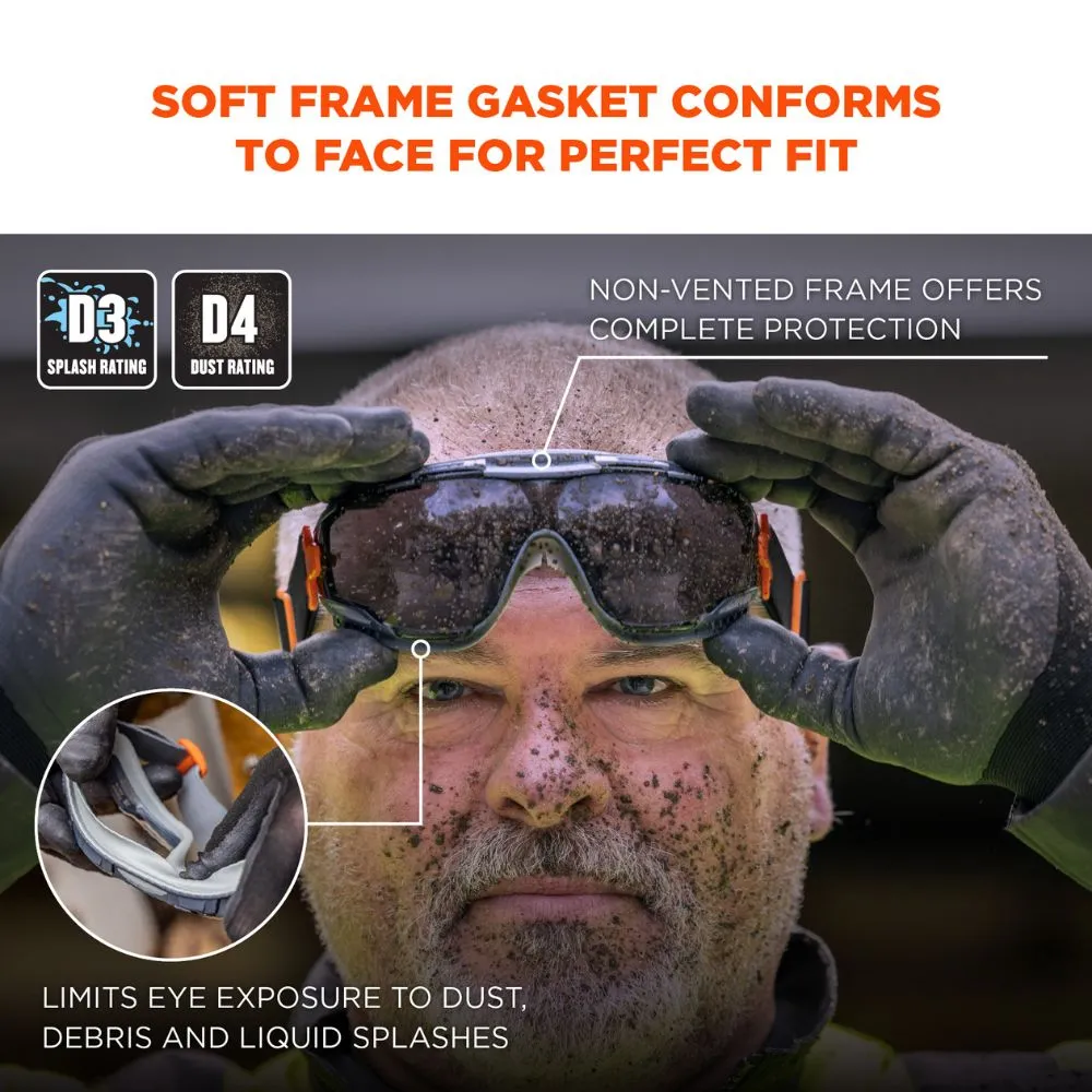 Ergodyne 60309 ARKYN-FAB Smoke Lens Gray Safety Goggles Elastic Strap