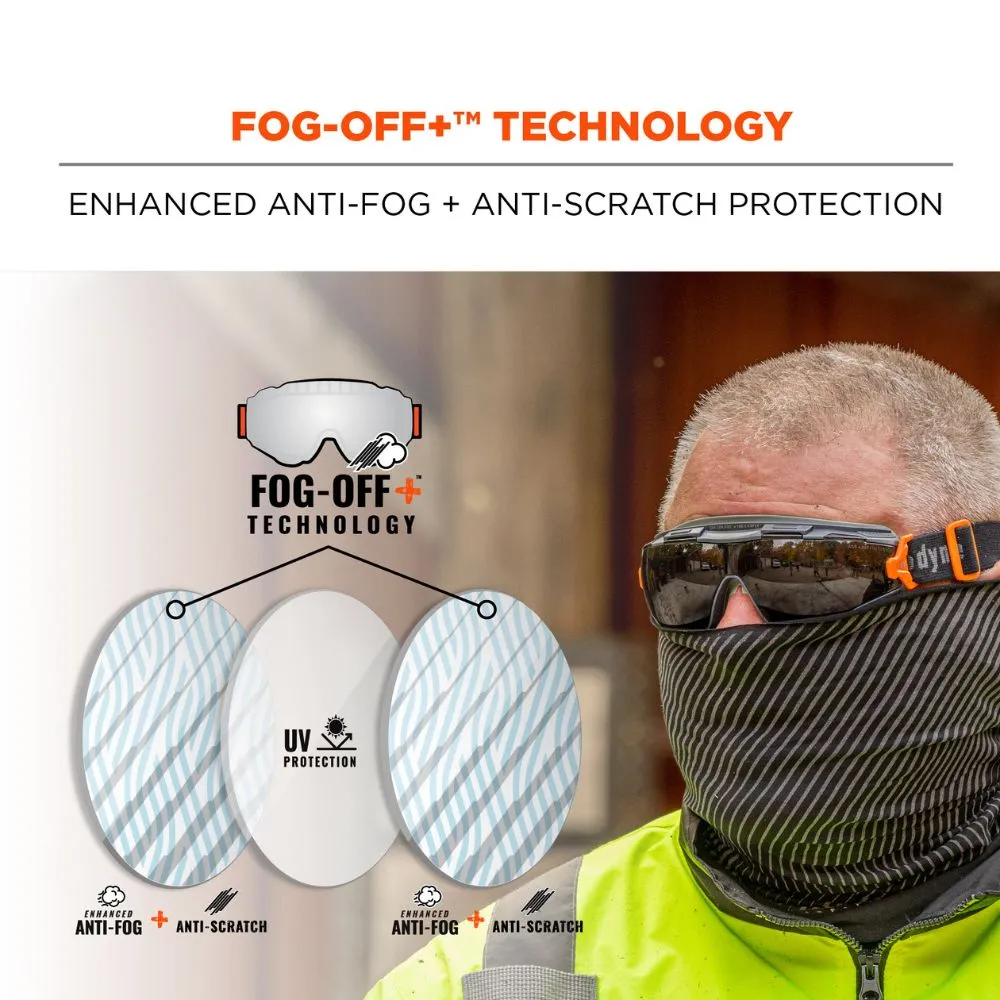 Ergodyne 60309 ARKYN-FAB Smoke Lens Gray Safety Goggles Elastic Strap