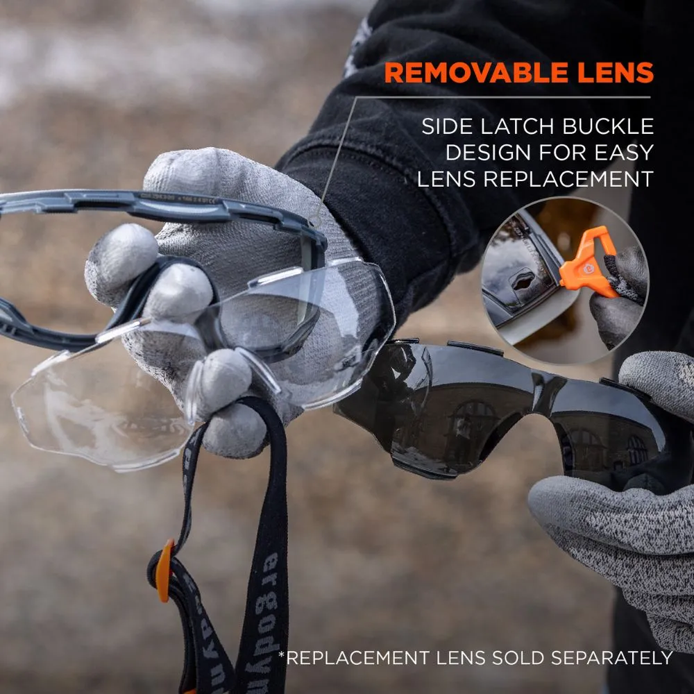Ergodyne 60309 ARKYN-FAB Smoke Lens Gray Safety Goggles Elastic Strap