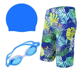 Fancydresswale Swimming kit for boys, Swimming short, Swimming goggle and silicon cap- 11 designs- free size fits to 60-75kg