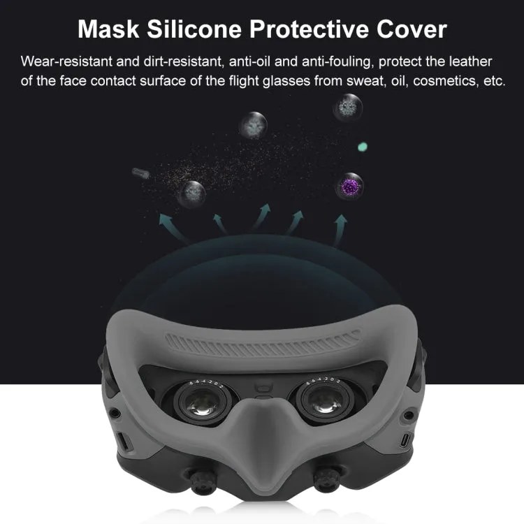 For DJI Avata Goggles 2 PULUZ Flying Eye Mask Silicone Protective Case (Grey)