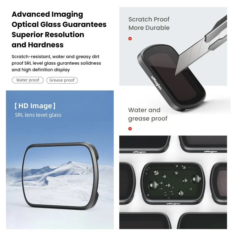For DJI Osmo Pocket 3 aMagisn HD Double Sided Coated Filters Sports Camera Protective Goggles, Style: ND16 ND64 ND256 ND1000
