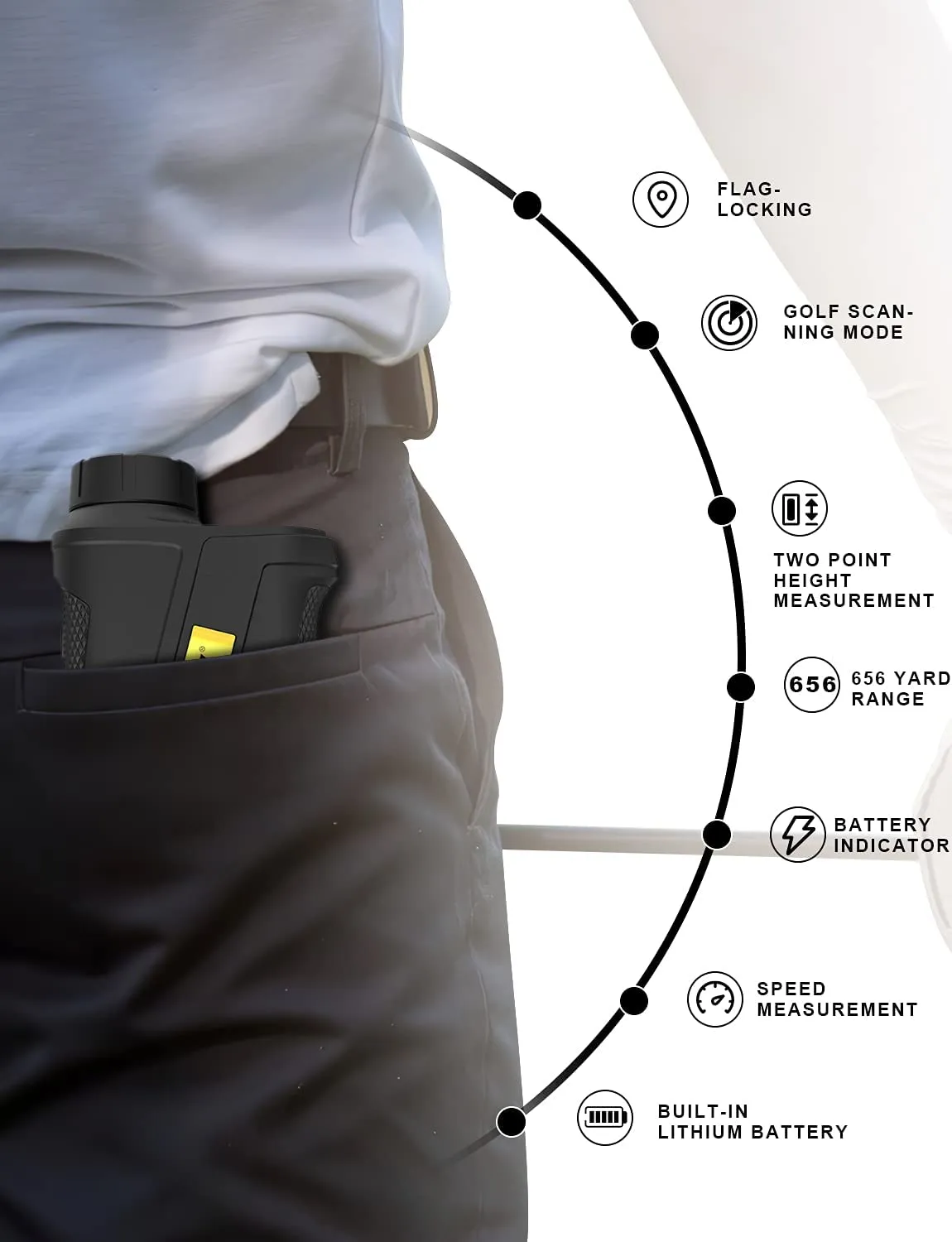 Mileseey Professional Laser Golf Rangefinder 660 Yards with Slope Compensation, ±0.55 yard Accuracy