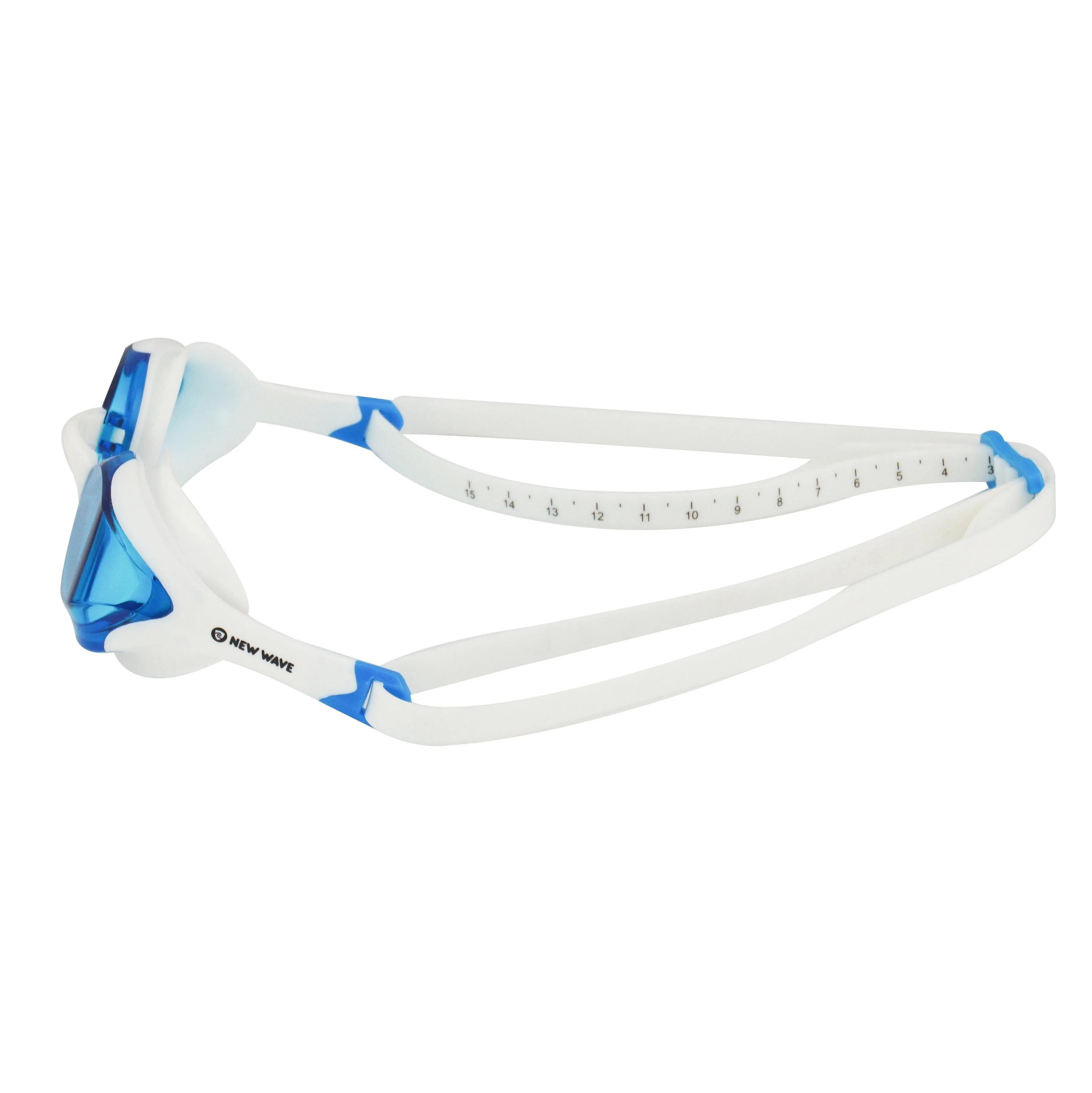 New Wave Swim Goggles - Fusion 2.0 (Blue Ice = Blue Lens in White Frame)