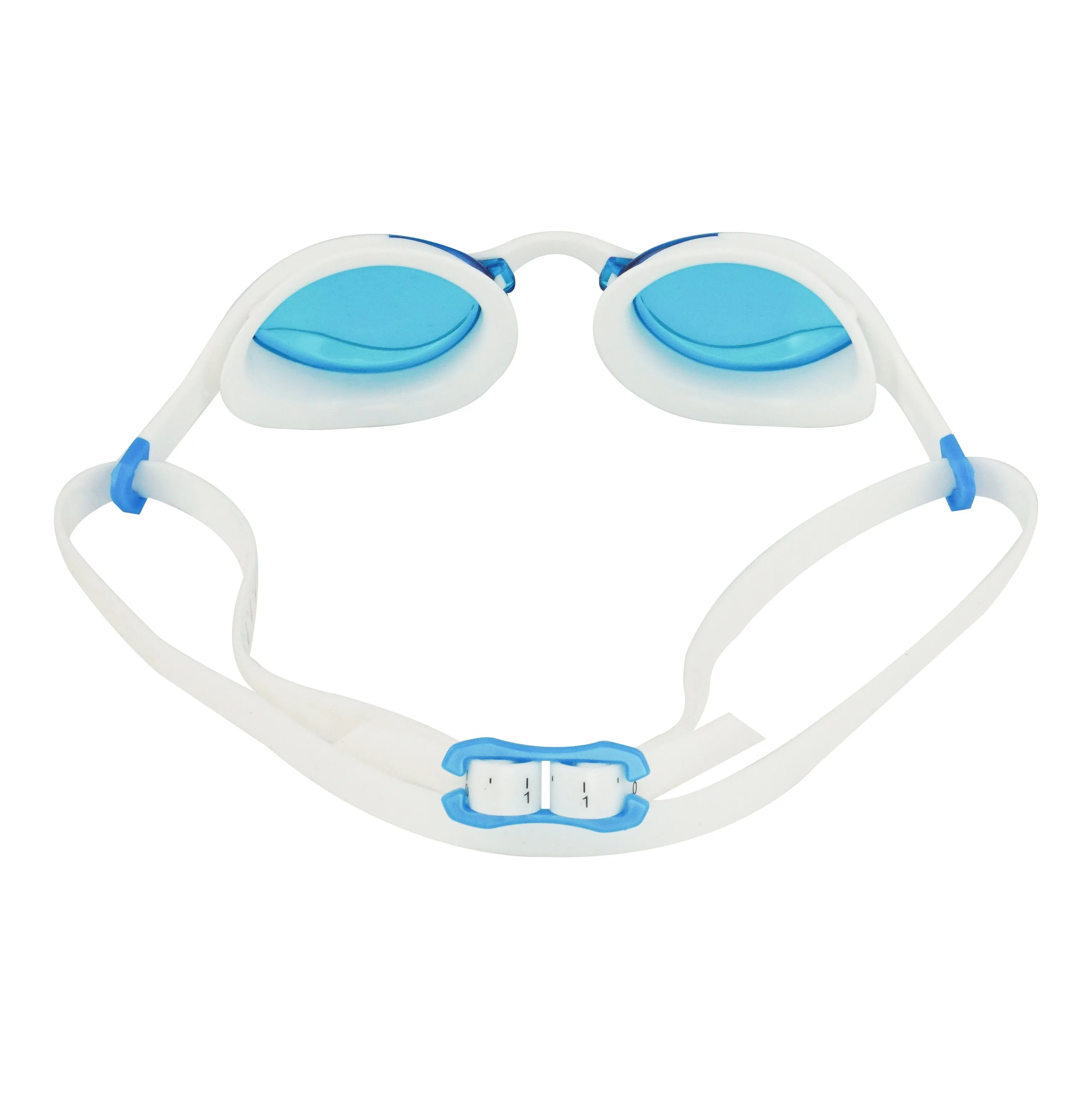 New Wave Swim Goggles - Fusion 2.0 (Blue Ice = Blue Lens in White Frame)