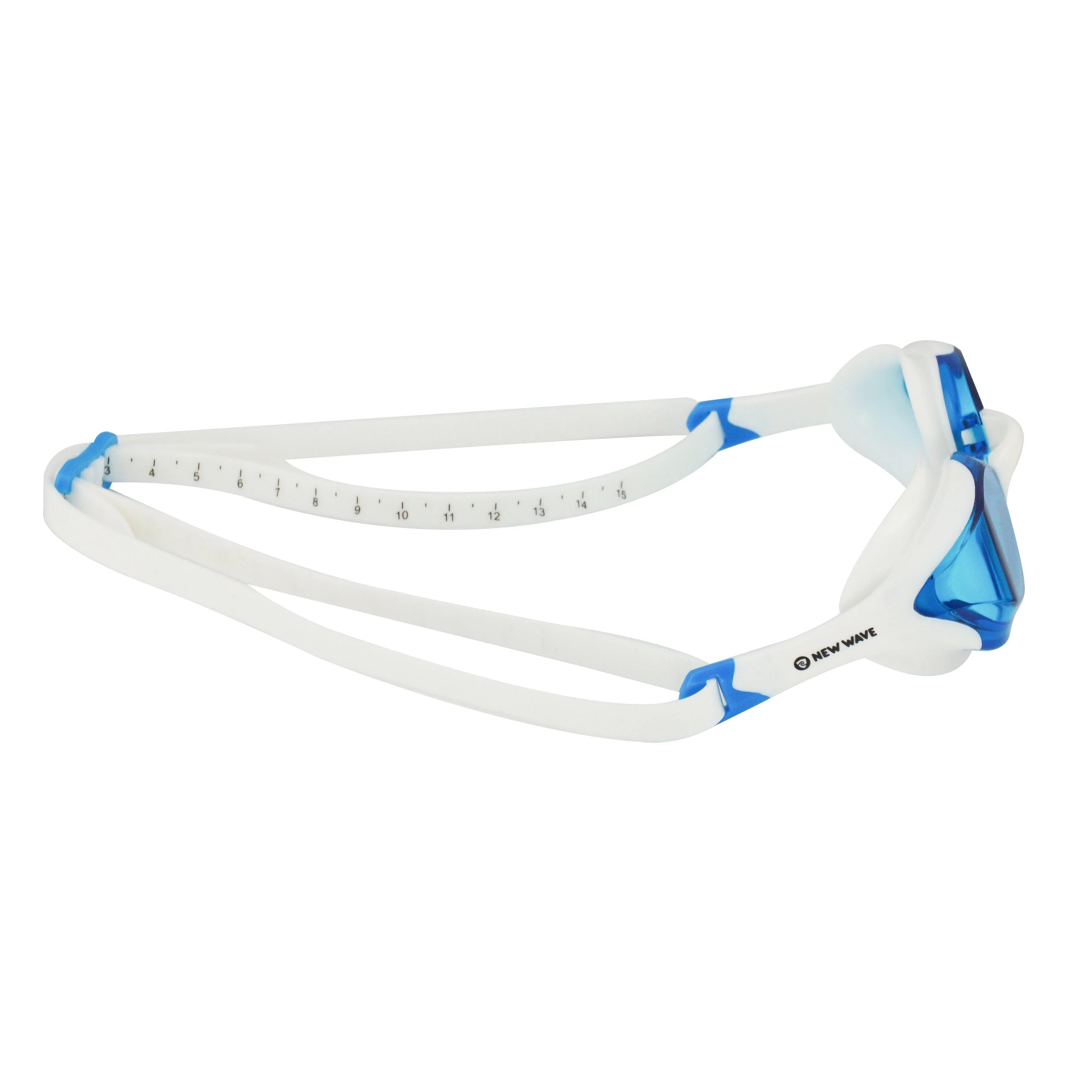 New Wave Swim Goggles - Fusion 2.0 (Blue Ice = Blue Lens in White Frame)
