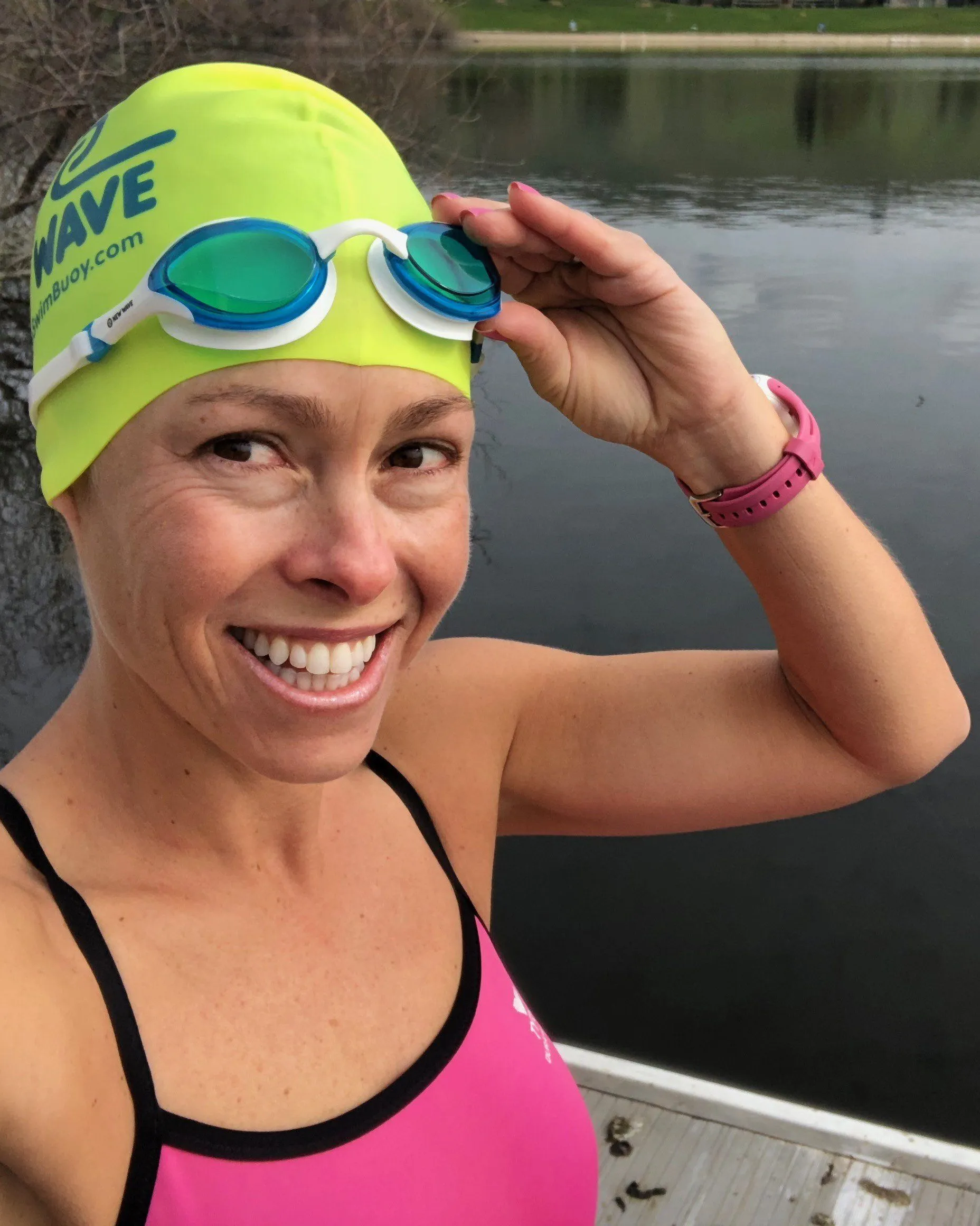 New Wave Swim Goggles - Fusion 2.0 (Blue Ice = Blue Lens in White Frame)