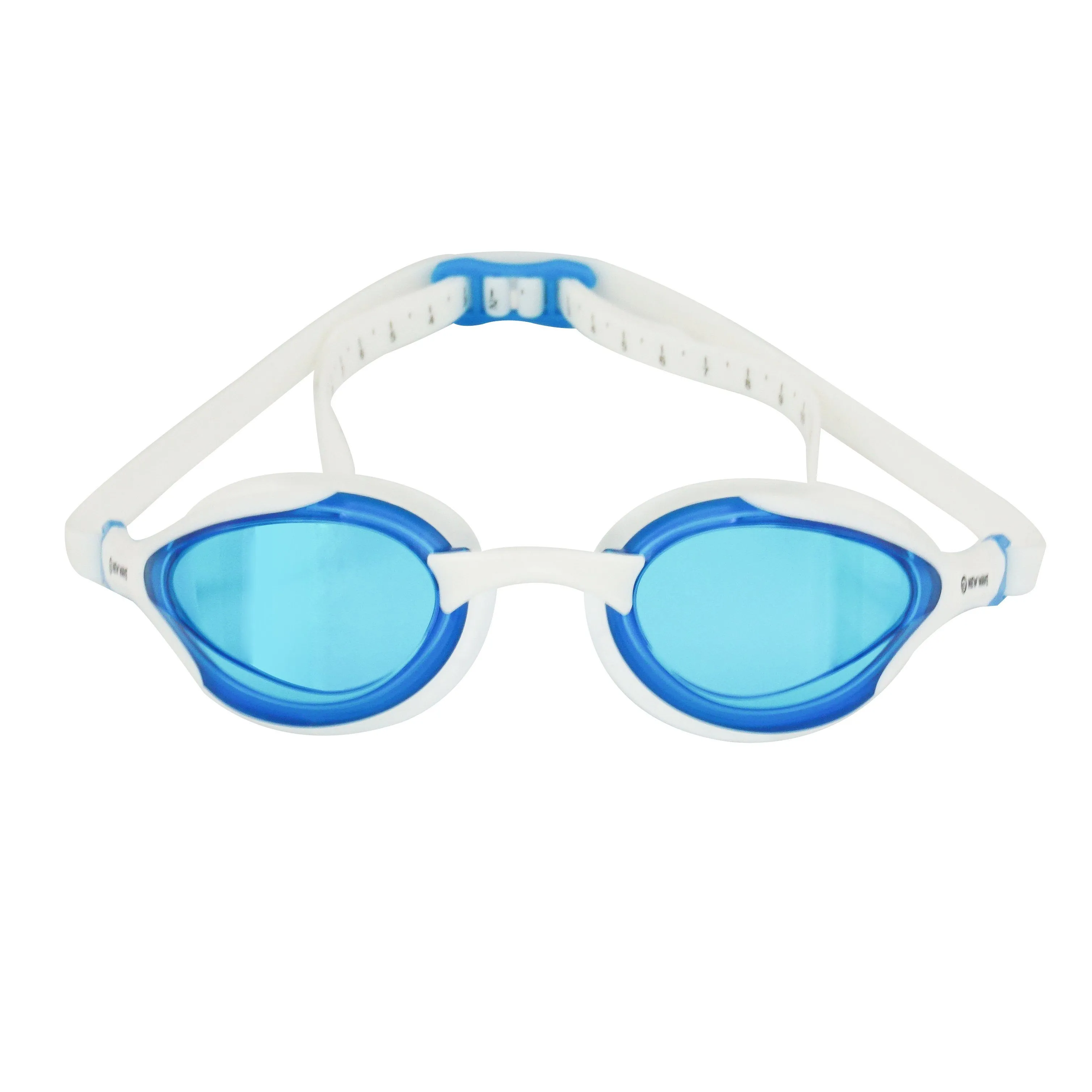 New Wave Swim Goggles - Fusion 2.0 (Blue Ice = Blue Lens in White Frame)