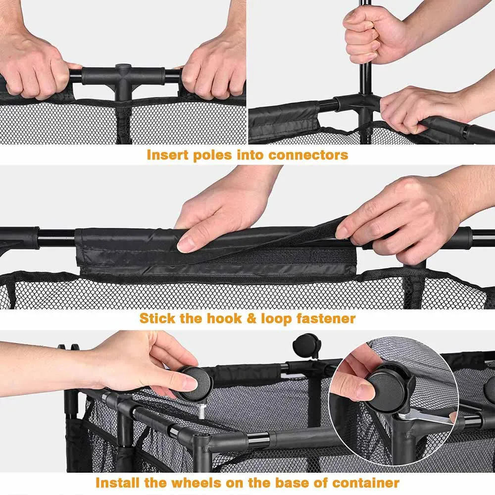 Pool Storage Bin Mesh Basket Nooddle Holder 36x24x57 Black