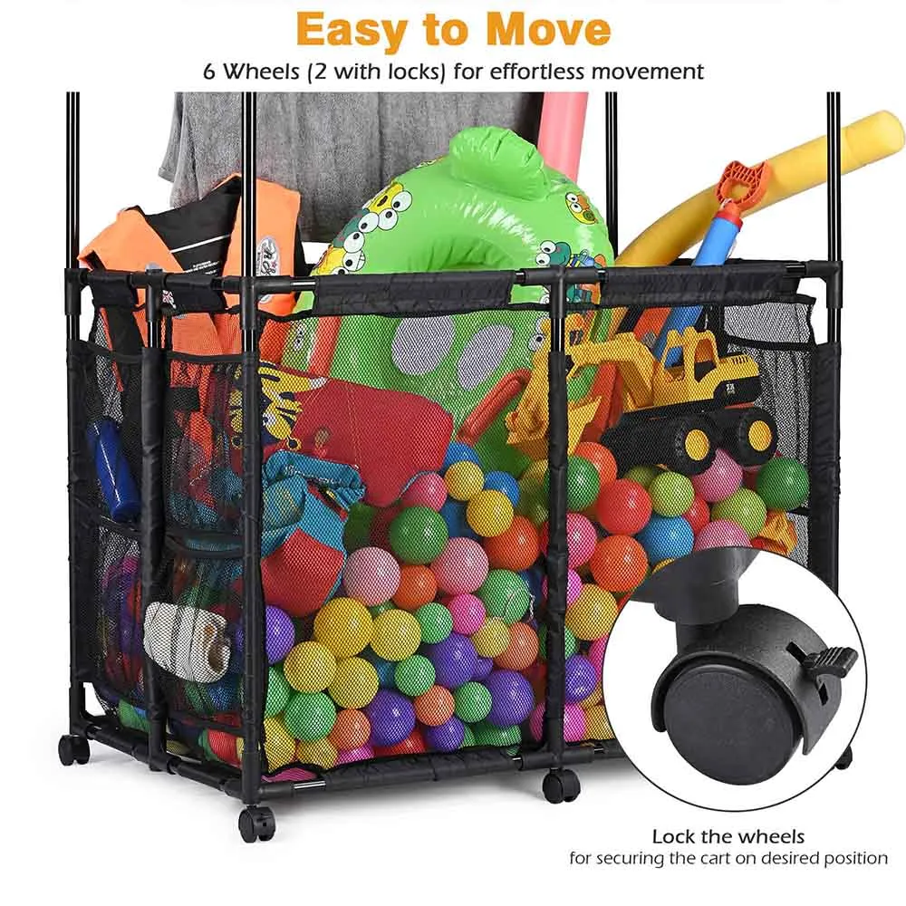 Pool Storage Bin Mesh Basket Nooddle Holder 36x24x57 Black
