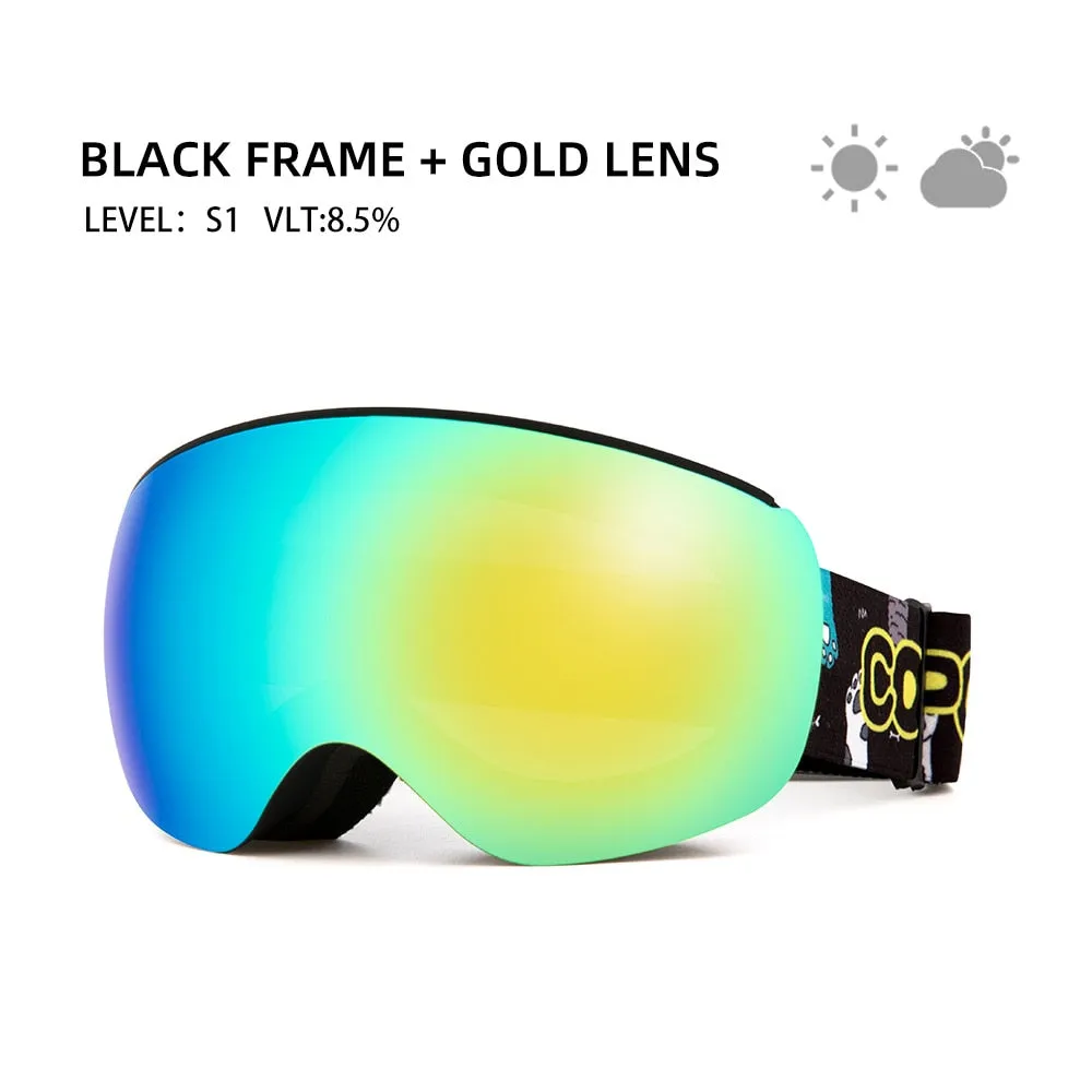 Professional Children Ski Goggles Anti-fog Frameless Ski Eyewear Windproof Sports Equipment Winter Ski Goggles for kids