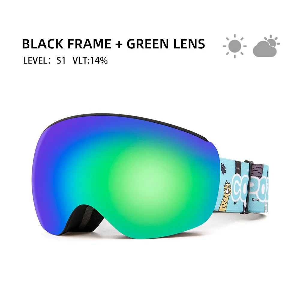 Professional Children Ski Goggles Anti-fog Frameless Ski Eyewear Windproof Sports Equipment Winter Ski Goggles for kids
