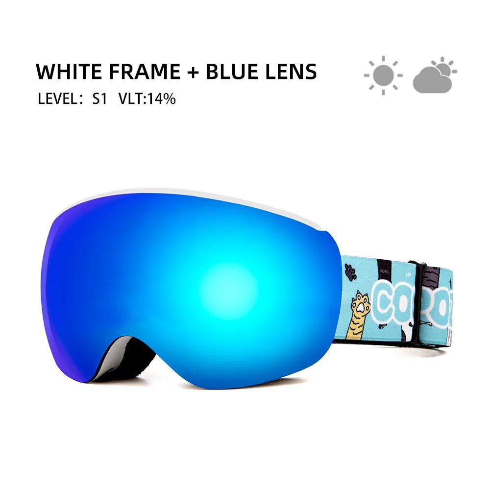 Professional Children Ski Goggles Anti-fog Frameless Ski Eyewear Windproof Sports Equipment Winter Ski Goggles for kids