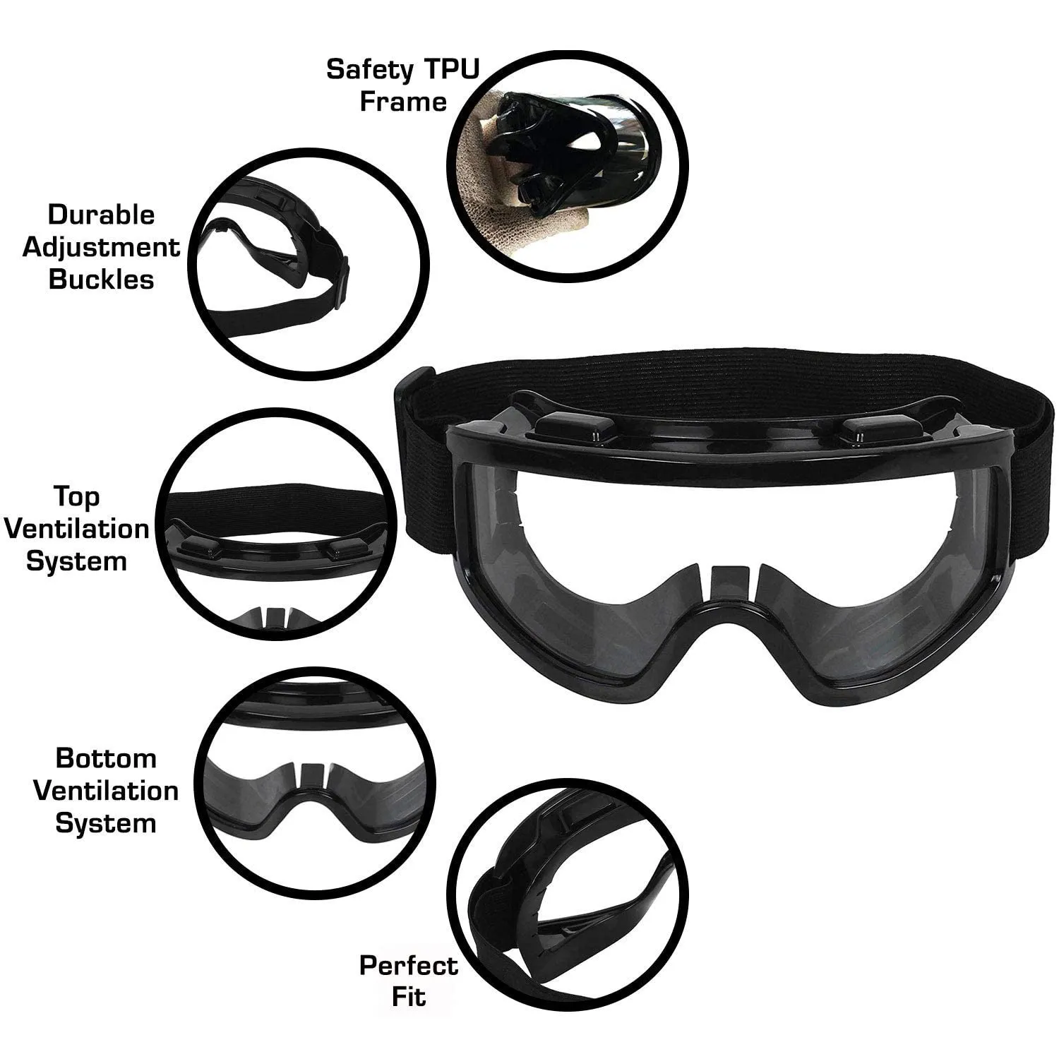 Strauss Offroad Motorcycle/Bike Goggle, (Black)