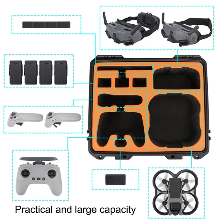 Sunnylife AQX-9 For DJI Avata Flying Glasses Waterproof Large Capacity Protective Carrying Case(Black)